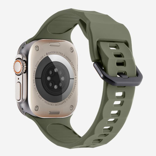 For Apple Watch 42mm / 41mm / 40mm / 38mm Kalebol Ripple Sports Silicone Strap(Dark Green) by Kalebol