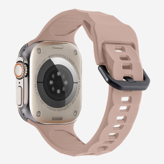 For Apple Watch 42mm / 41mm / 40mm / 38mm Kalebol Ripple Sports Silicone Strap(Pink Sand) by Kalebol