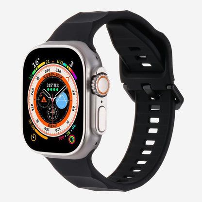 For Apple Watch 42mm / 41mm / 40mm / 38mm Kalebol Ripple Sports Silicone Strap(Black) by Kalebol