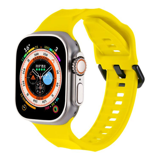 For Apple Watch 42mm / 41mm / 40mm / 38mm Kalebol Ripple Sports Silicone Strap(Yellow) by Kalebol