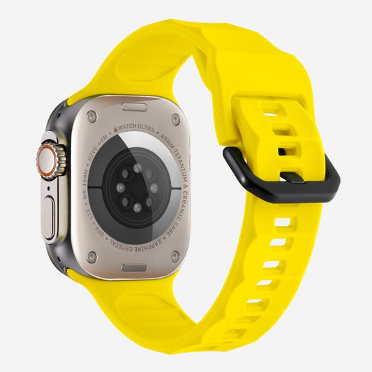 For Apple Watch 42mm / 41mm / 40mm / 38mm Kalebol Ripple Sports Silicone Strap(Yellow) by Kalebol