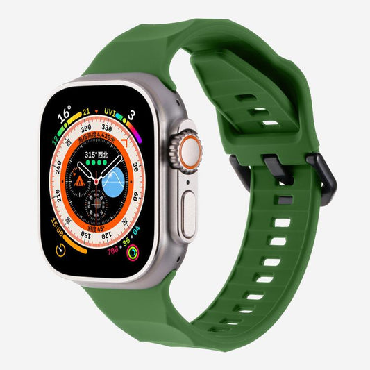 For Apple Watch 42mm / 41mm / 40mm / 38mm Kalebol Ripple Sports Silicone Strap(Army Green) by Kalebol
