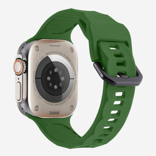For Apple Watch 42mm / 41mm / 40mm / 38mm Kalebol Ripple Sports Silicone Strap(Army Green) by Kalebol