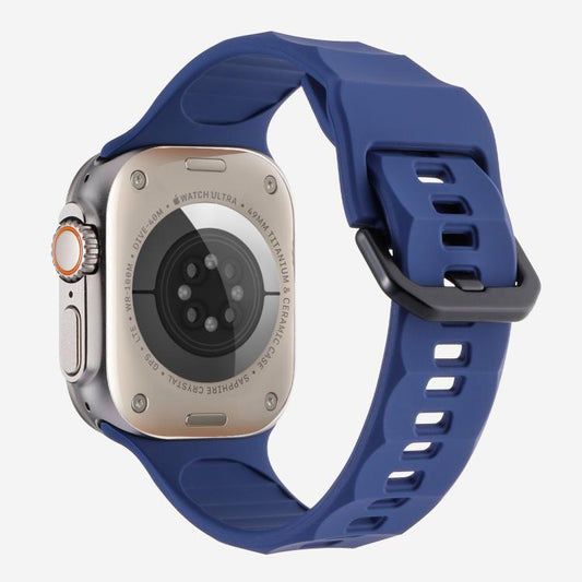 For Apple Watch 42mm / 41mm / 40mm / 38mm Kalebol Ripple Sports Silicone Strap(Dark Blue) by Kalebol