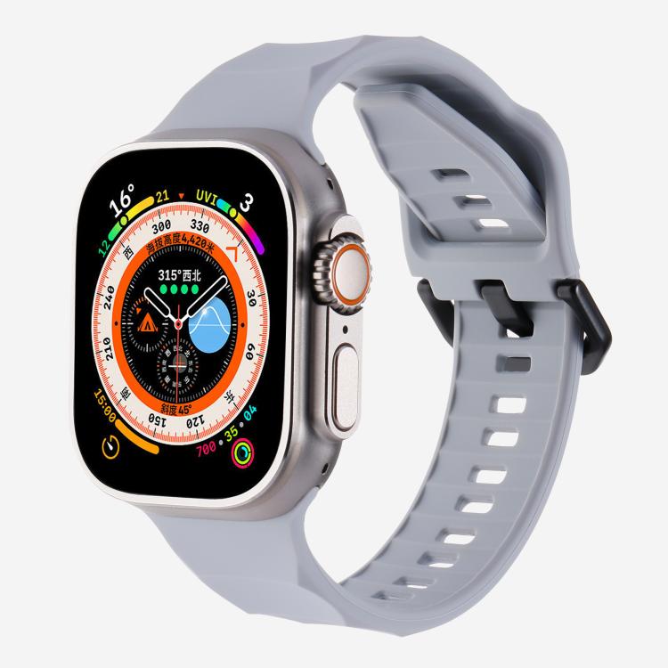 For Apple Watch 42mm / 41mm / 40mm / 38mm Kalebol Ripple Sports Silicone Strap(Space Grey) by Kalebol