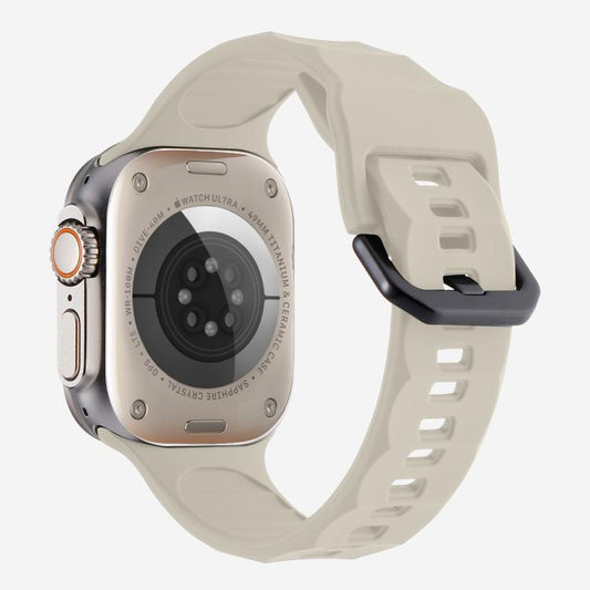 For Apple Watch 42mm / 41mm / 40mm / 38mm Kalebol Ripple Sports Silicone Strap(Starlight) by Kalebol