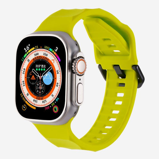 For Apple Watch 42mm / 41mm / 40mm / 38mm Kalebol Ripple Sports Silicone Strap(Fluorescent Green) by Kalebol