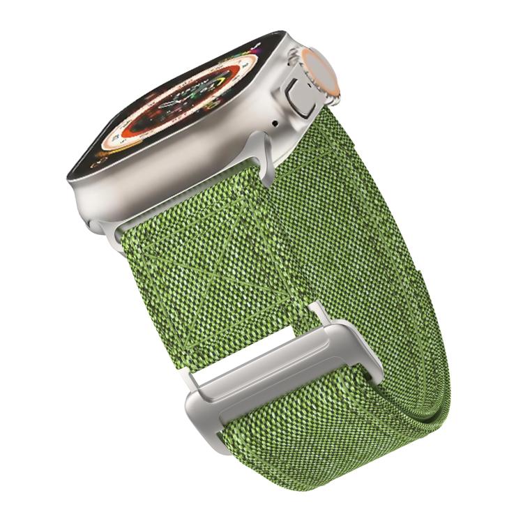 For Apple Watch 42mm / 41mm / 40mm / 38mm Kalebol Canvas Pattern Nylon Loop Strap(Army Green) by Kalebol