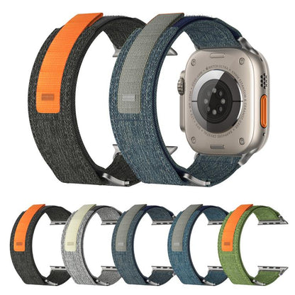 For Apple Watch 42mm / 41mm / 40mm / 38mm Kalebol Canvas Pattern Nylon Loop Strap(Light Grey) by Kalebol