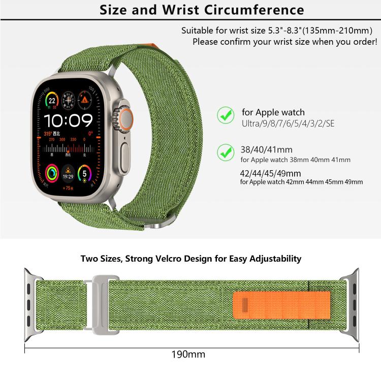 For Apple Watch 42mm / 41mm / 40mm / 38mm Kalebol Canvas Pattern Nylon Loop Strap(Light Grey) by Kalebol