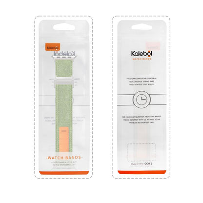 For Apple Watch 42mm / 41mm / 40mm / 38mm Kalebol Canvas Pattern Nylon Loop Strap(Light Grey) by Kalebol