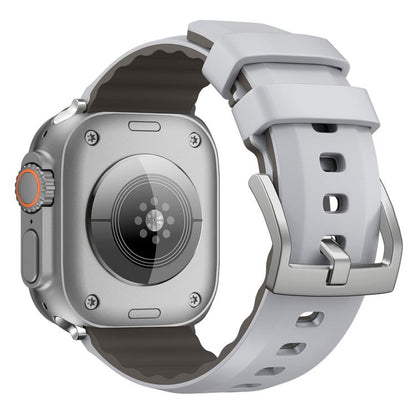 For Apple Watch 46mm / 49mm / 45mm / 44mm Kalebol Contrast Two-tone Silicone Strap(Light Grey) by Kalebol