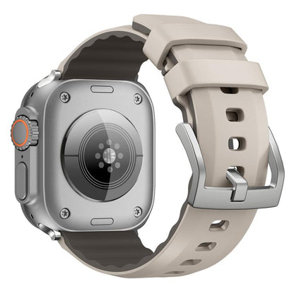 For Apple Watch 46mm / 49mm / 45mm / 44mm Kalebol Contrast Two-tone Silicone Strap(Starlight) by Kalebol