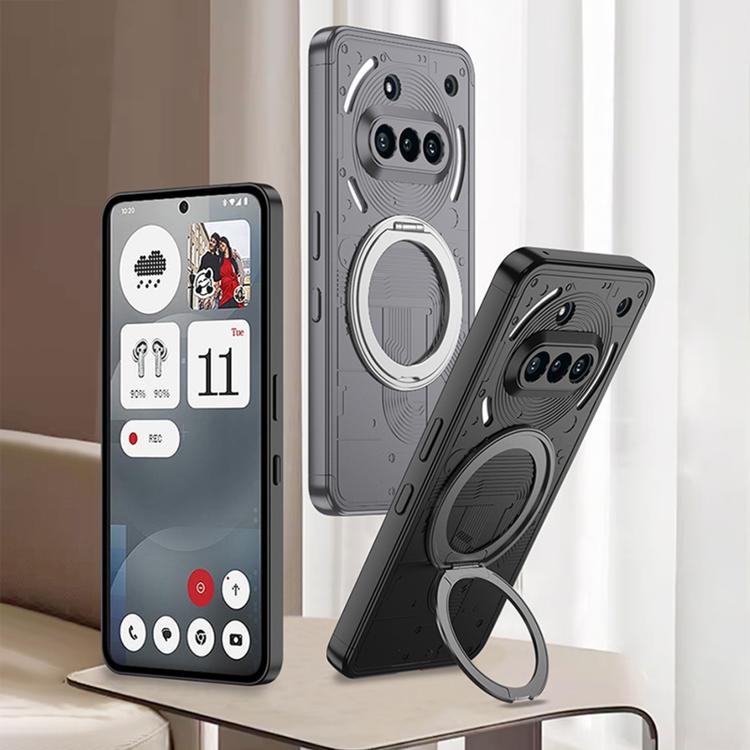 For Nothing Phone 3a GKK Full Coverage MagSafe PC Phone Case with Holder(Black) by GKK