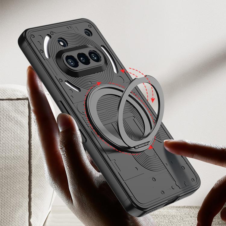 For Nothing Phone 3a GKK Full Coverage MagSafe PC Phone Case with Holder(Black) by GKK