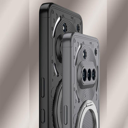 For Nothing Phone 3a GKK Full Coverage MagSafe PC Phone Case with Holder(Black) by GKK