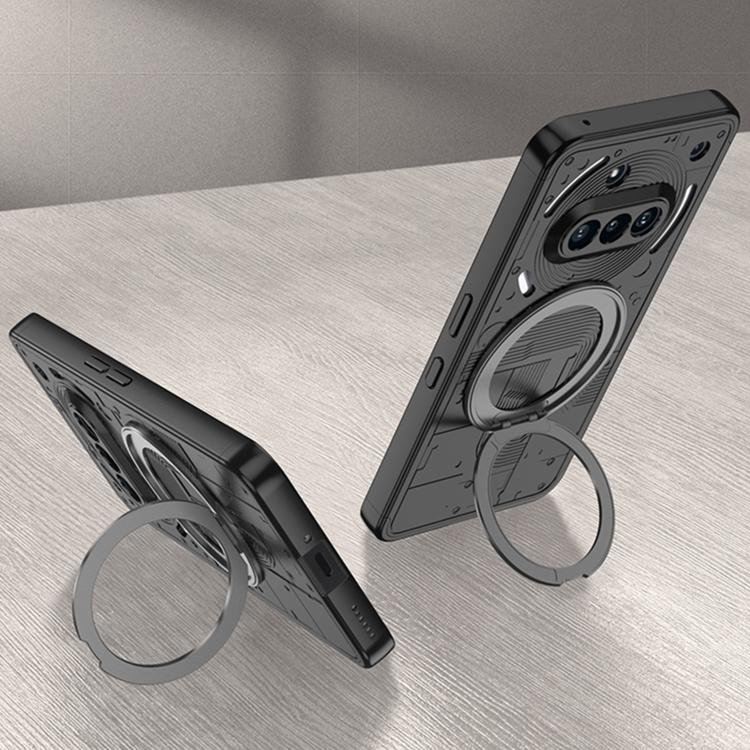 For Nothing Phone 3a GKK Full Coverage MagSafe PC Phone Case with Holder(Black) by GKK