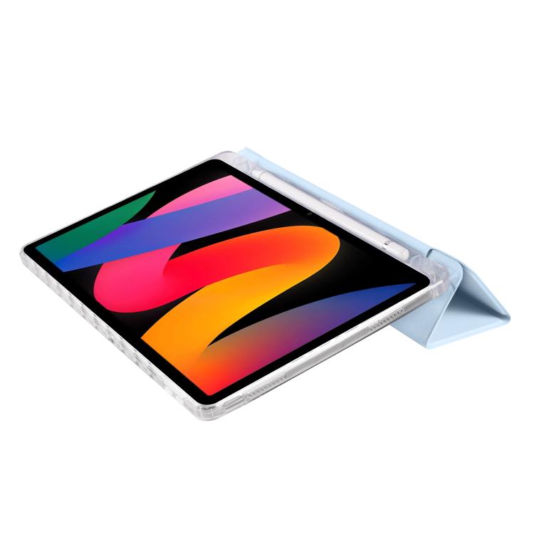 For Xiaomi Redmi Pad SE 11 3-Fold Clear Acrylic Leather Tablet Case(Ice Blue) by bashfashion