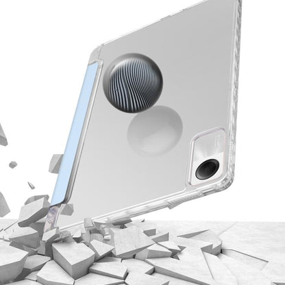 For Xiaomi Redmi Pad SE 11 3-Fold Clear Acrylic Leather Tablet Case(Ice Blue) by bashfashion