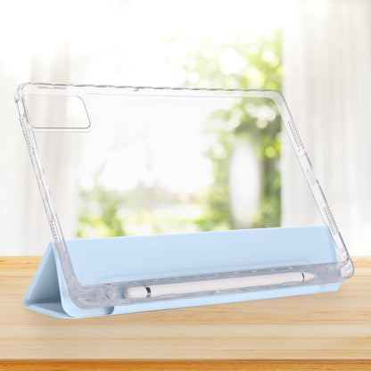 For Xiaomi Redmi Pad SE 11 3-Fold Clear Acrylic Leather Tablet Case(Ice Blue) by bashfashion