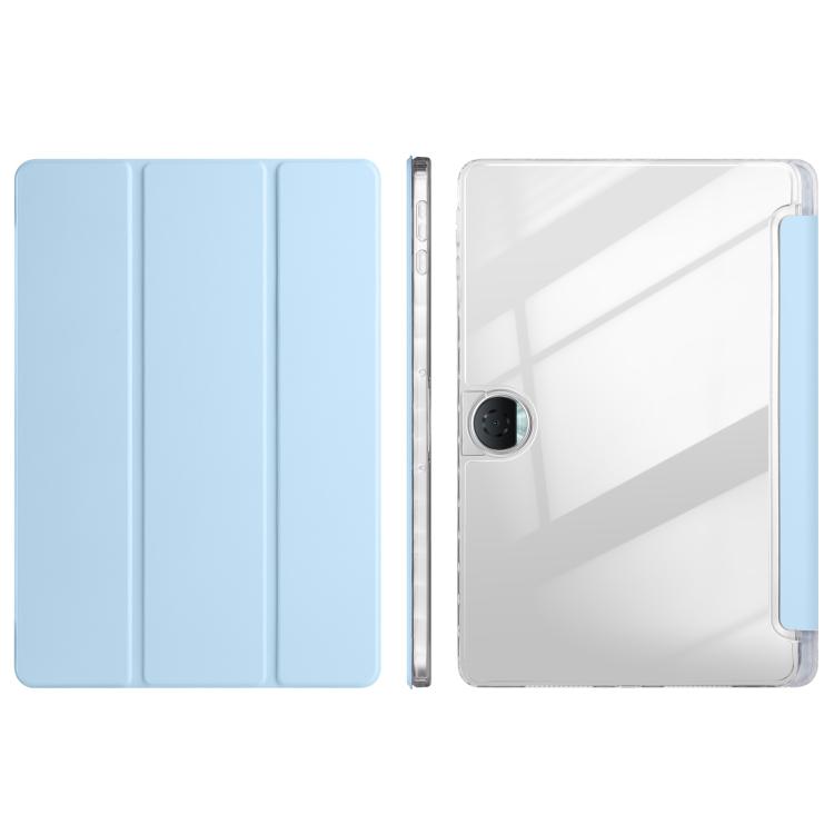 For Honor Pad 9 3-Fold Clear Acrylic Leather Tablet Case(Ice Blue) by bashfashion