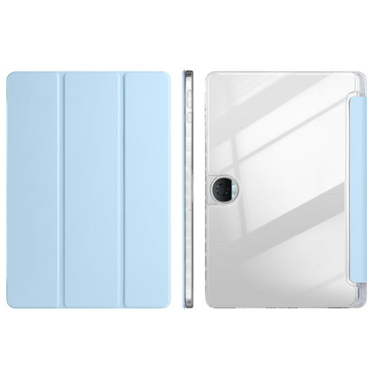 For Honor Pad 9 3-Fold Clear Acrylic Leather Tablet Case(Ice Blue) by bashfashion