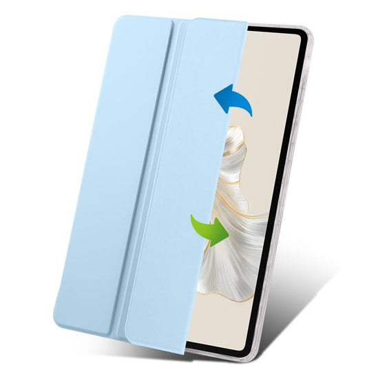 For Honor Pad 9 3-Fold Clear Acrylic Leather Tablet Case(Ice Blue) by bashfashion