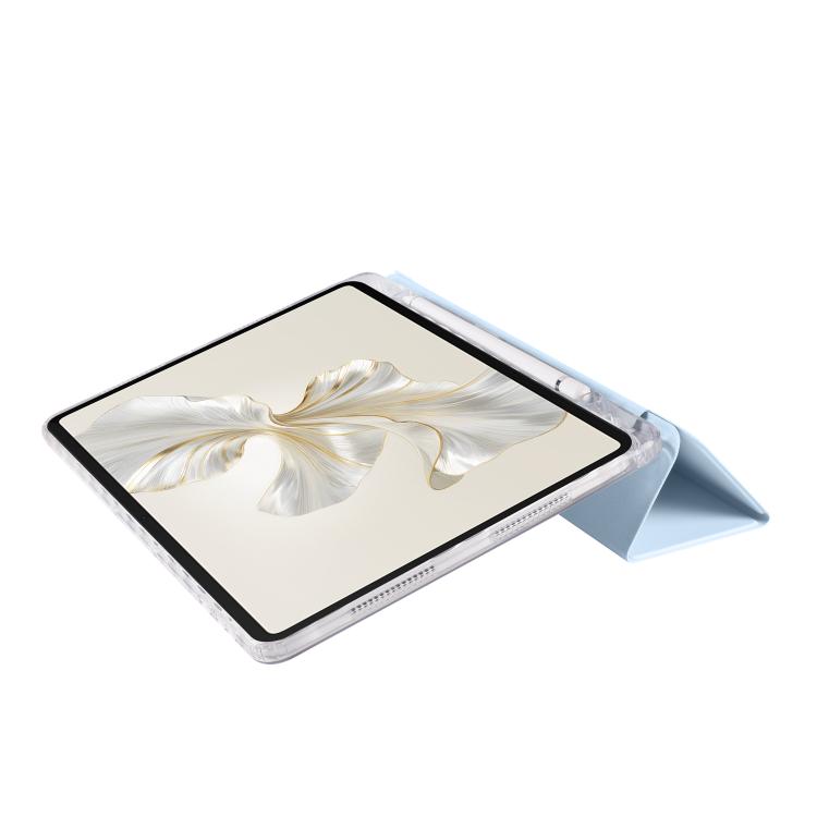 For Honor Pad 9 3-Fold Clear Acrylic Leather Tablet Case(Ice Blue) by bashfashion
