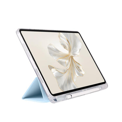 For Honor Pad 9 3-Fold Clear Acrylic Leather Tablet Case(Ice Blue) by bashfashion