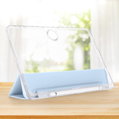 For Honor Pad 9 3-Fold Clear Acrylic Leather Tablet Case(Ice Blue) by bashfashion