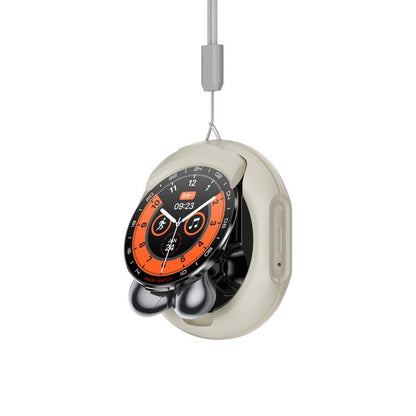 D9 1.46 inch 2 in 1 Bluetooth Earphone Smart Watch, Support Bluetooth Call / NFC / Heart Rate(Silver) by bashfashion