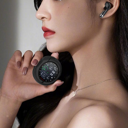 D9 1.46 inch 2 in 1 Bluetooth Earphone Smart Watch, Support Bluetooth Call / NFC / Heart Rate(Black) by bashfashion