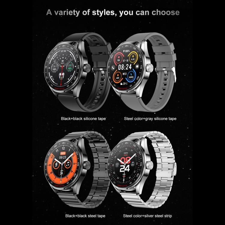 D9 1.46 inch 2 in 1 Bluetooth Earphone Smart Watch, Support Bluetooth Call / NFC / Heart Rate(Black) by bashfashion