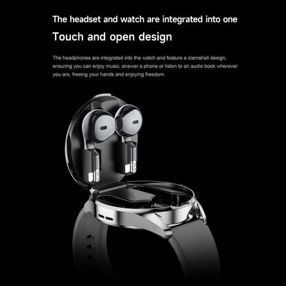 D9 1.46 inch 2 in 1 Bluetooth Earphone Smart Watch, Support Bluetooth Call / NFC / Heart Rate(Black) by bashfashion