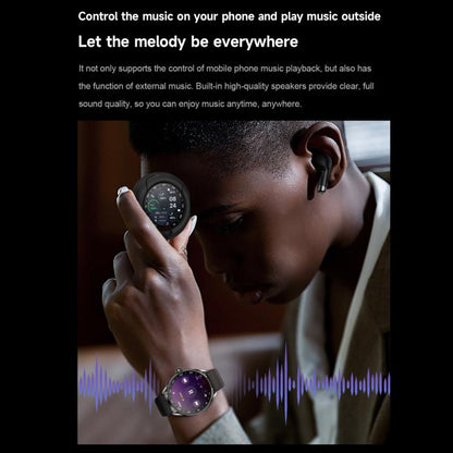 D9 1.46 inch 2 in 1 Bluetooth Earphone Smart Watch, Support Bluetooth Call / NFC / Heart Rate(Black) by bashfashion