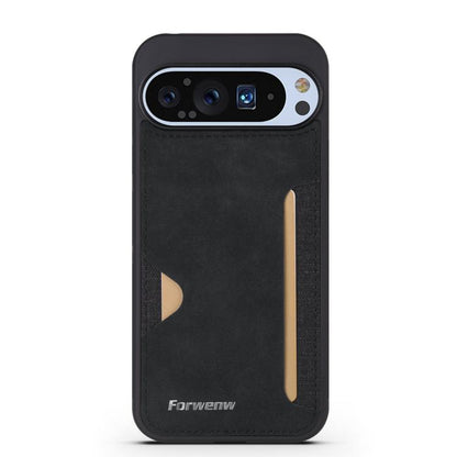 For Google Pixel 9 / 9 Pro Forwenw F5 Series Integrated Card Bag Phone Case(Black) by Forwenw