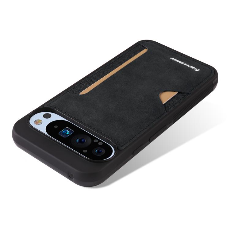 For Google Pixel 9 / 9 Pro Forwenw F5 Series Integrated Card Bag Phone Case(Black) by Forwenw