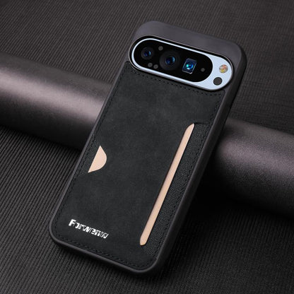 For Google Pixel 9 / 9 Pro Forwenw F5 Series Integrated Card Bag Phone Case(Black) by Forwenw