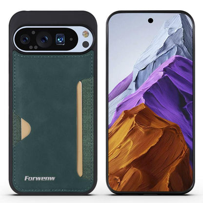For Google Pixel 9 / 9 Pro Forwenw F5 Series Integrated Card Bag Phone Case(Green) by Forwenw