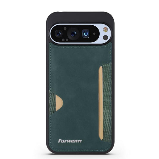 For Google Pixel 9 / 9 Pro Forwenw F5 Series Integrated Card Bag Phone Case(Green) by Forwenw