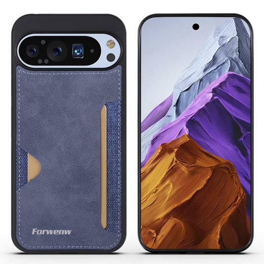 For Google Pixel 9 / 9 Pro Forwenw F5 Series Integrated Card Bag Phone Case(Blue) by Forwenw