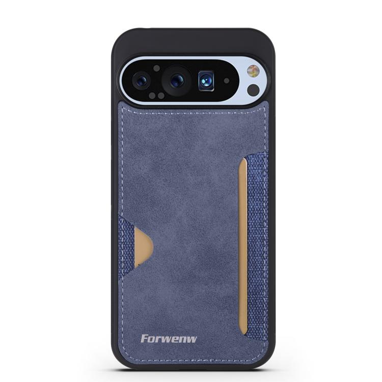 For Google Pixel 9 / 9 Pro Forwenw F5 Series Integrated Card Bag Phone Case(Blue) by Forwenw