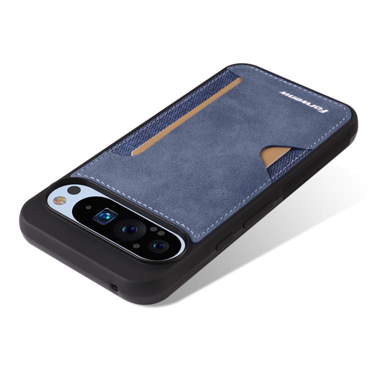 For Google Pixel 9 / 9 Pro Forwenw F5 Series Integrated Card Bag Phone Case(Blue) by Forwenw