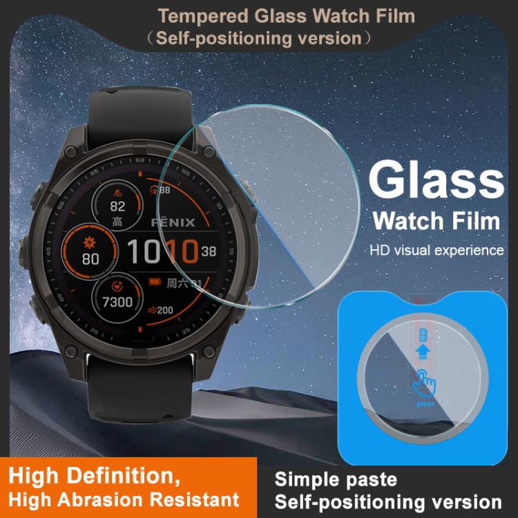 For Garmi Fenix 8 Solar 47mm imak Tempered Glass Watch Film, Self-positioning Version by imak