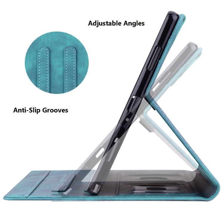 For Tecno MegaPad 11 Cartoon Sakura Cat Embossed Leather Tablet Case(Green) by bashfashion