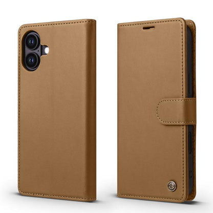 For iPhone 16 Plus Forwenw F6 Series RFID Leather Phone Case(Brown) by Forwenw