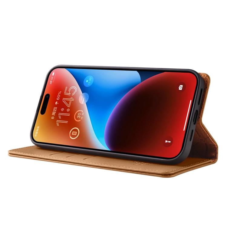 For iPhone 16 Plus Forwenw F6 Series RFID Leather Phone Case(Brown) by Forwenw