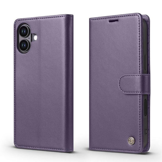 For iPhone 16 Forwenw F6 Series RFID Leather Phone Case(Purple) by Forwenw