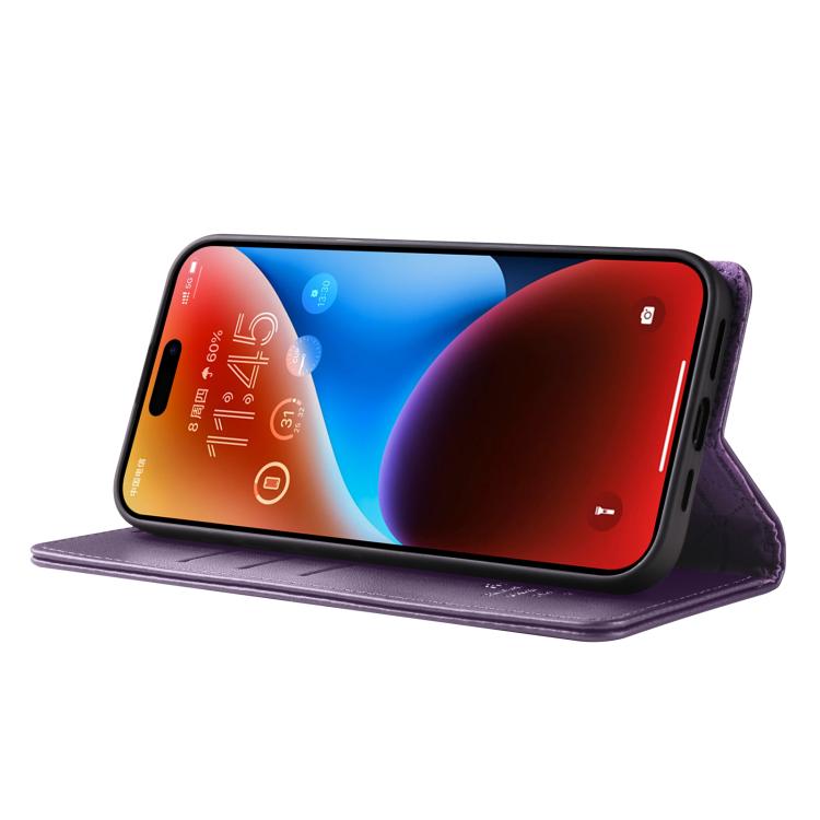 For iPhone 16 Forwenw F6 Series RFID Leather Phone Case(Purple) by Forwenw