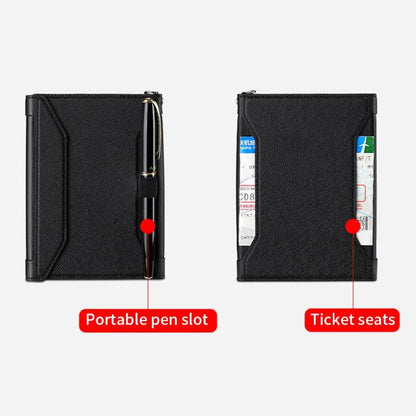 Multifunctional Magnetic Passport Card Holder RFID Anti-theft Document Bag(Black) by bashfashion